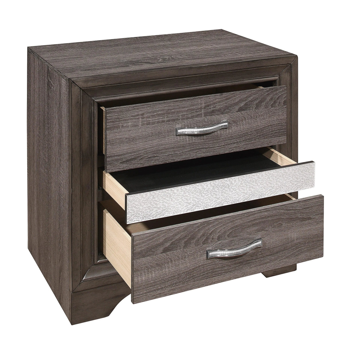 Luster Gray Upholstered Storage Platform Bedroom Set by Homelegance at Eve Furniture