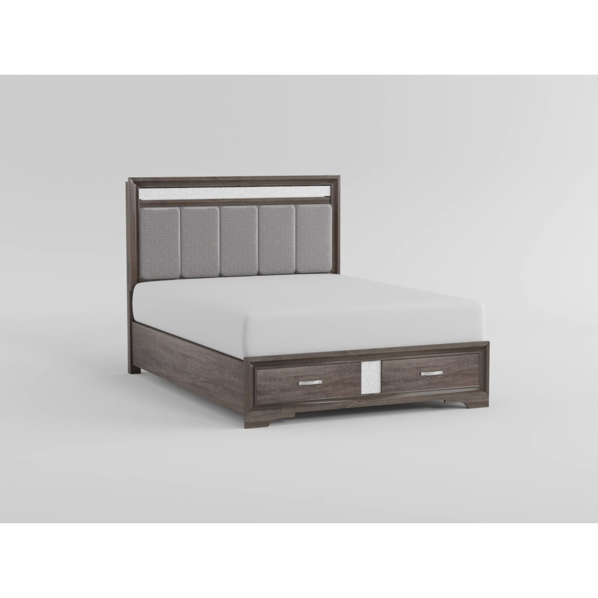 Luster White California King Upholstered Storage Platform Bed by Homelegance at Eve Furniture