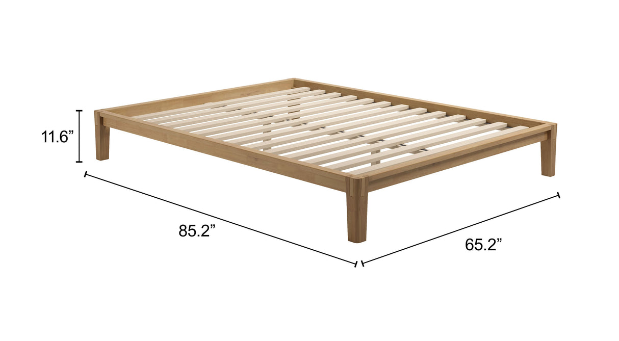 Luum Natural Queen Platform Bed Frame by Zuomod at Eve Furniture