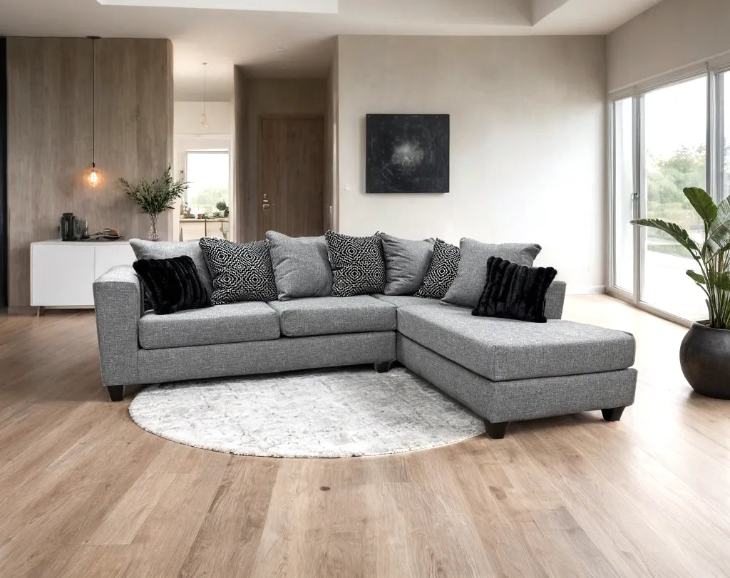 Lux Gunmetal Sectional by Happy Homes at Eve Furniture