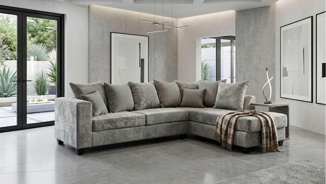 Sofá seccional Lux en color Gunmetal