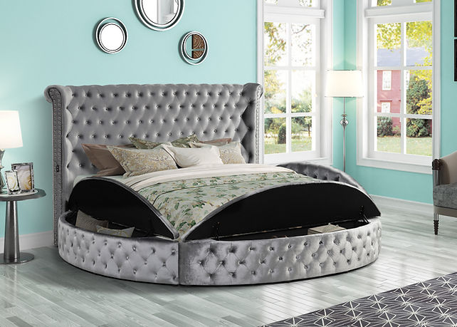 Lux II (USB Charger) Grey Queen Platform Bed by New Era Innovations at Eve Furniture