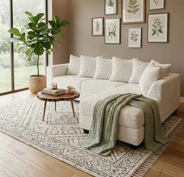 Luxe Cream RAF Sectional by Happy Homes at Eve Furniture