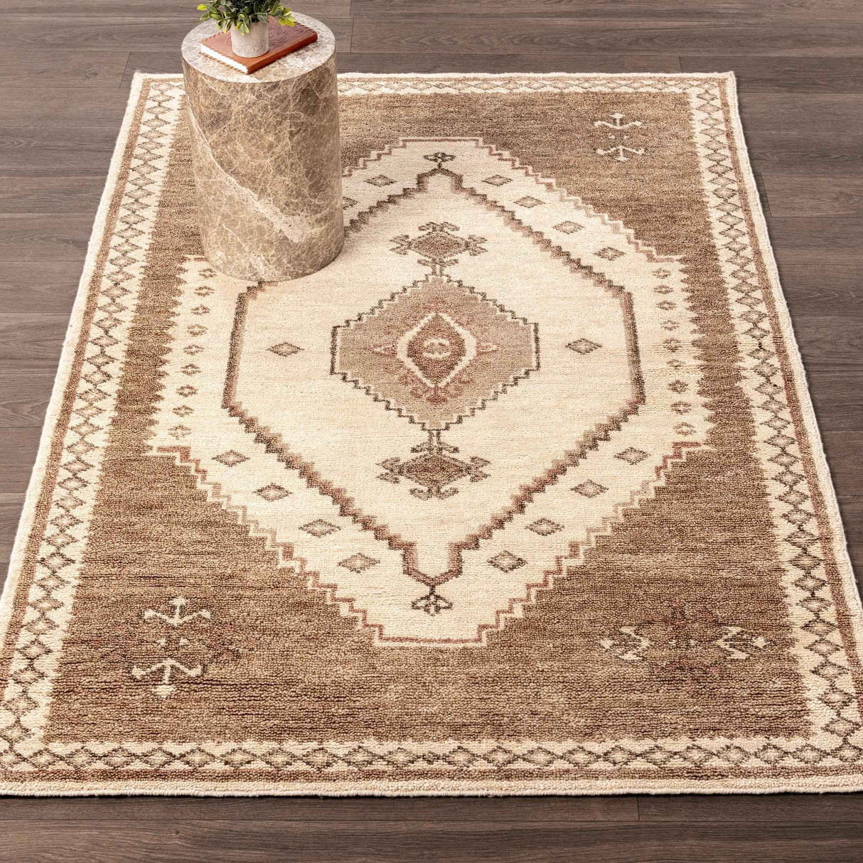 Luxor Brown Hand Knotted Rug by Classic Home at Eve Furniture