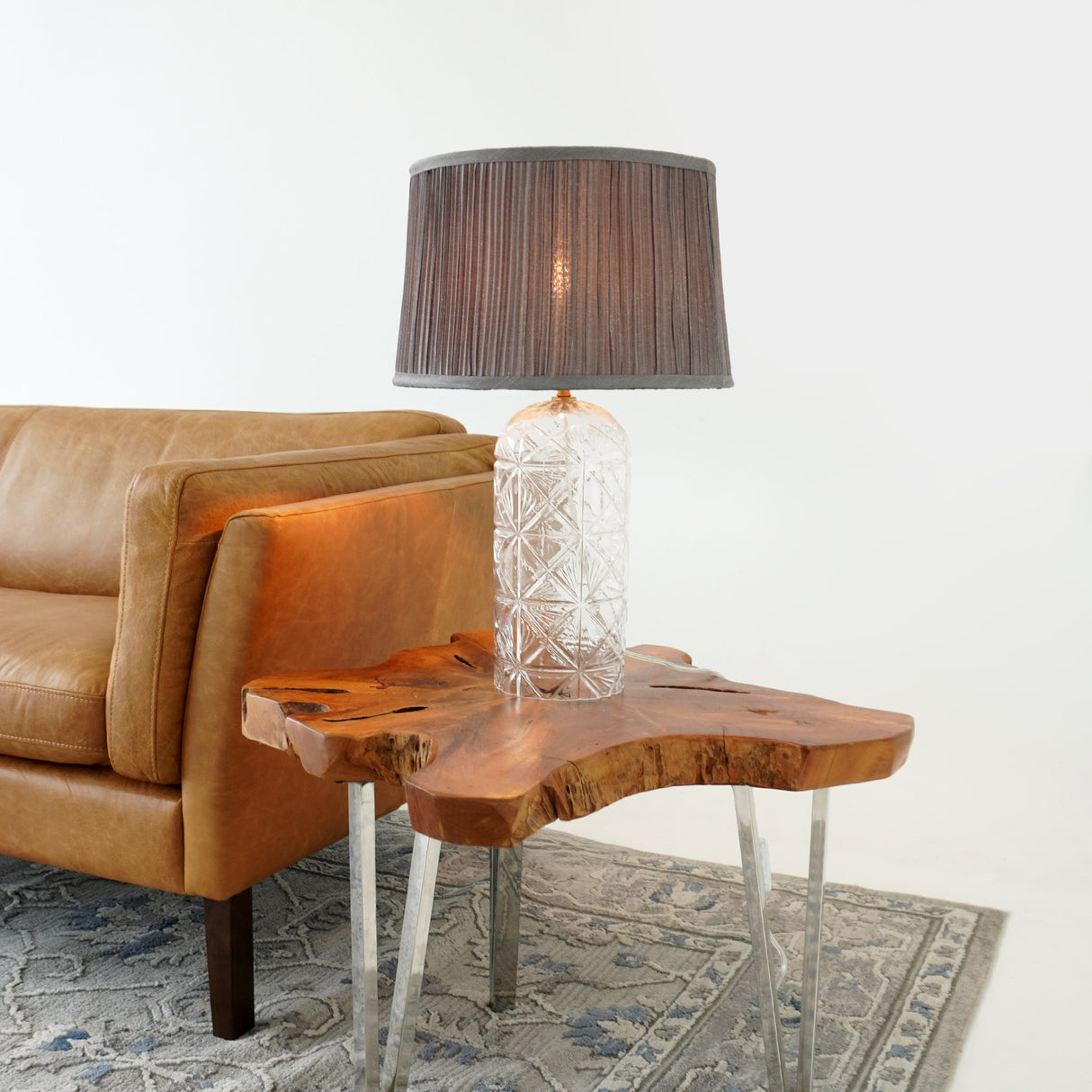 Luxora Table Lamp Gold - Clear and Grey by Ashcroft Furniture at Eve Furniture