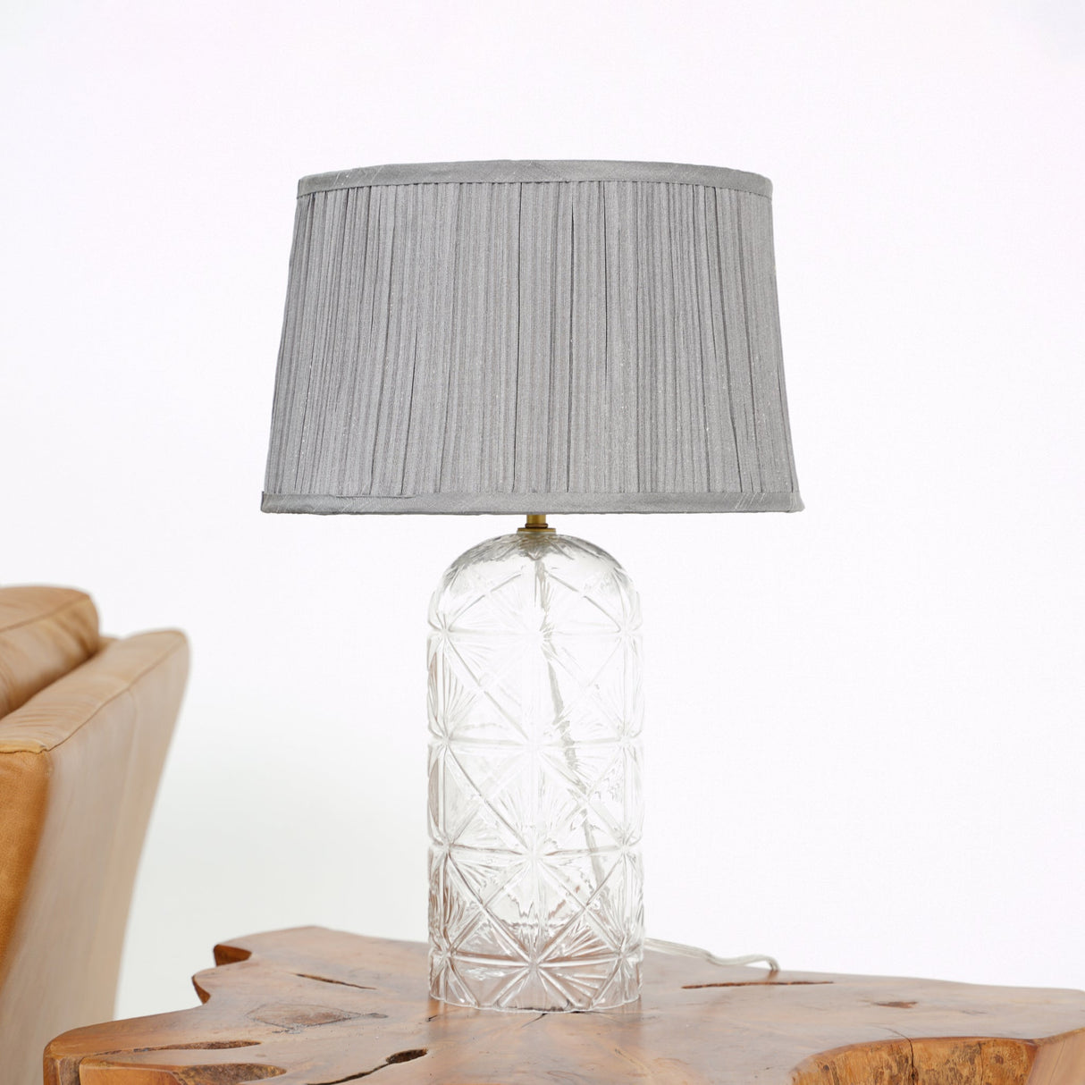 Luxora Table Lamp Gold - Clear and Grey by Ashcroft Furniture at Eve Furniture