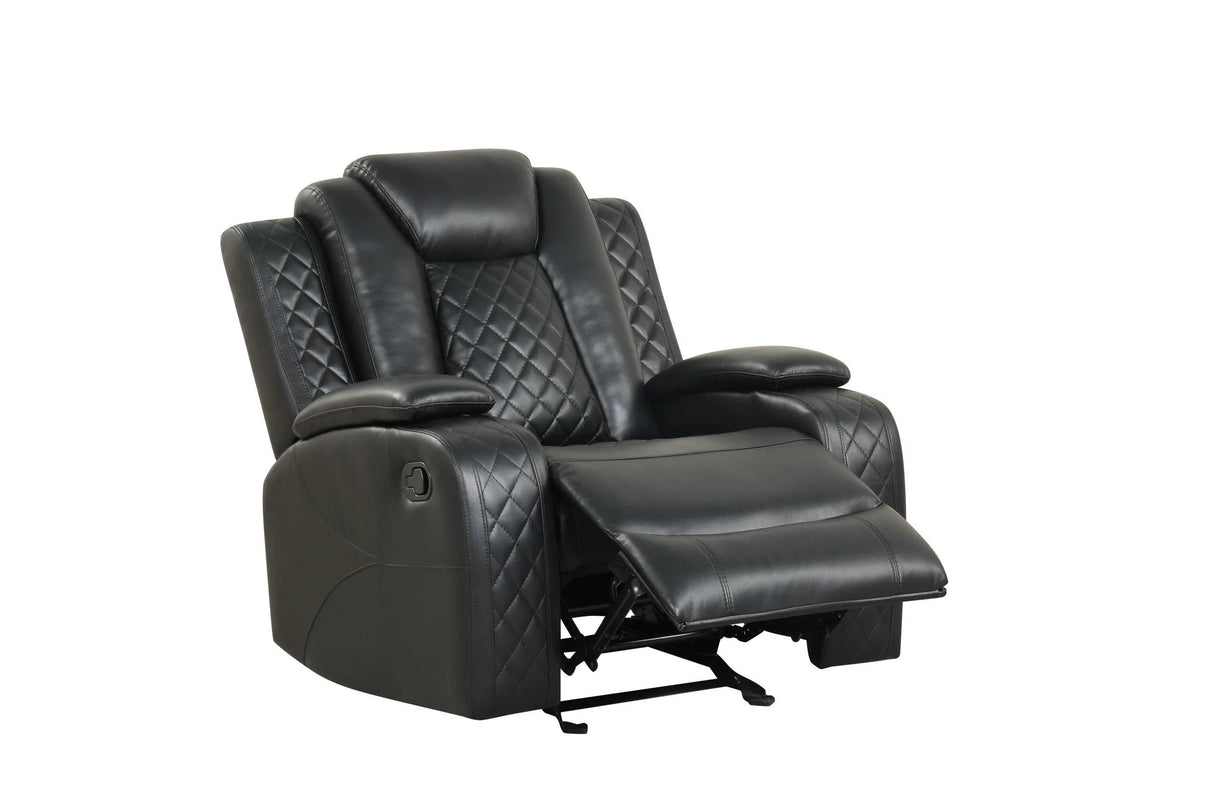 Luz Black 3-Piece Reclining Living Room Set by Happy Homes at Eve Furniture