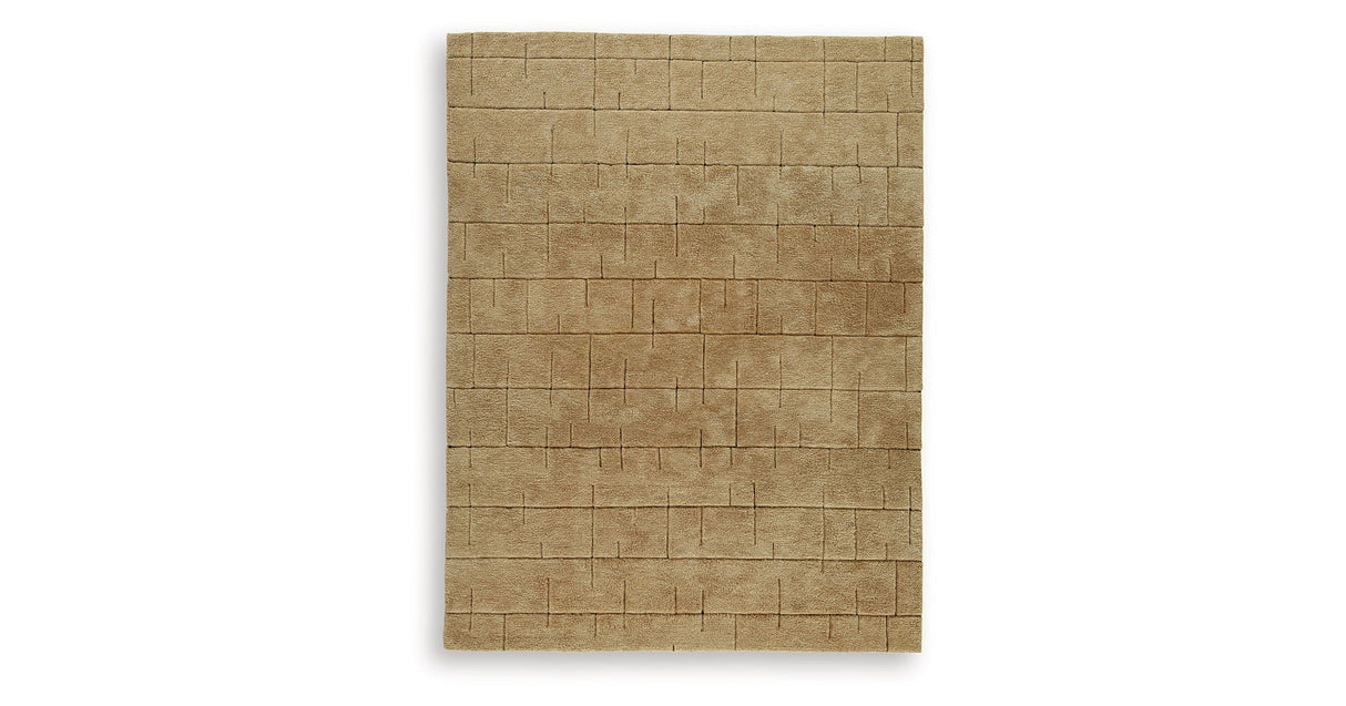 Luzmont Golden Brown Large Rug by Ashley at Eve Furniture