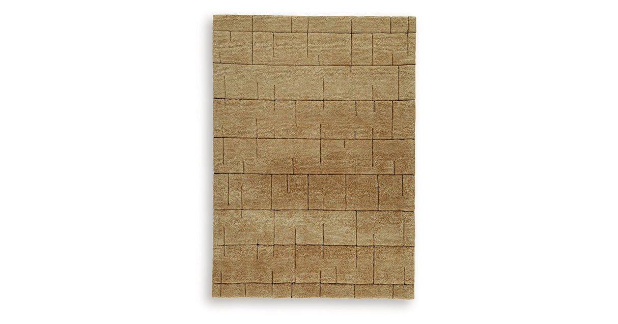 Luzmont Golden Brown Medium Rug by Ashley at Eve Furniture