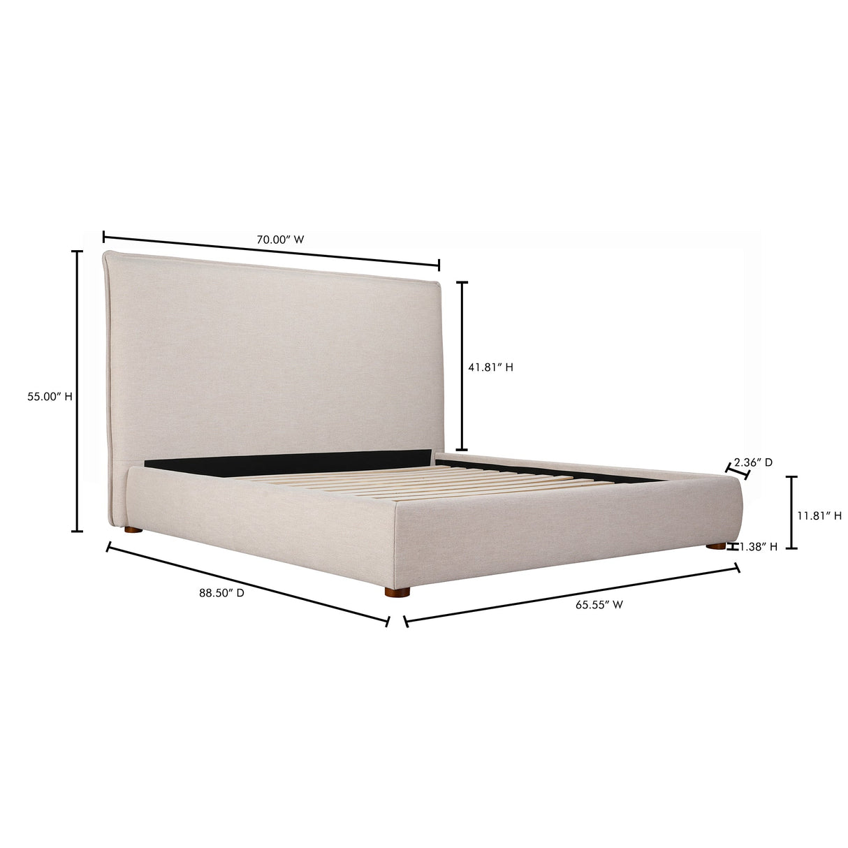 Luzon Wheat Tall Headboard Queen Bed by MOES at Eve Furniture