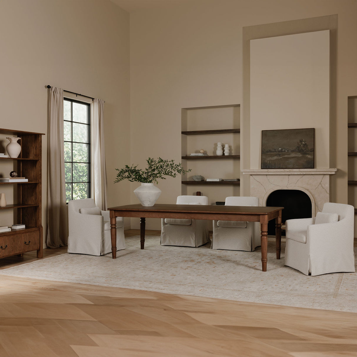 Lydia Beige Slipcover Dining Chair by MOES at Eve Furniture