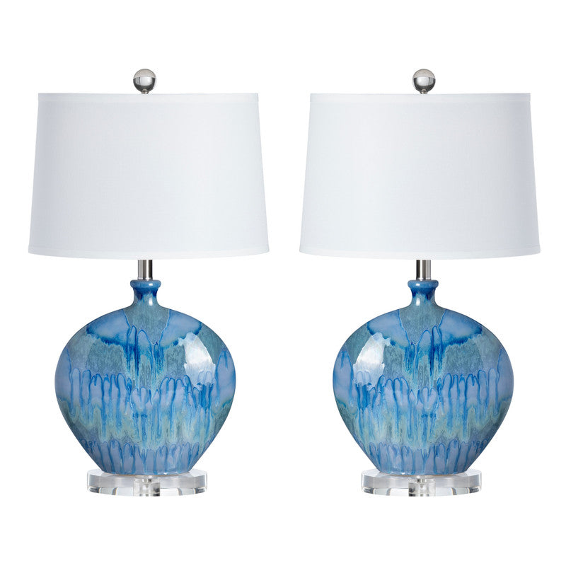 Lyle Blue Table Lamp (Set of 2) by Crestview at Eve Furniture