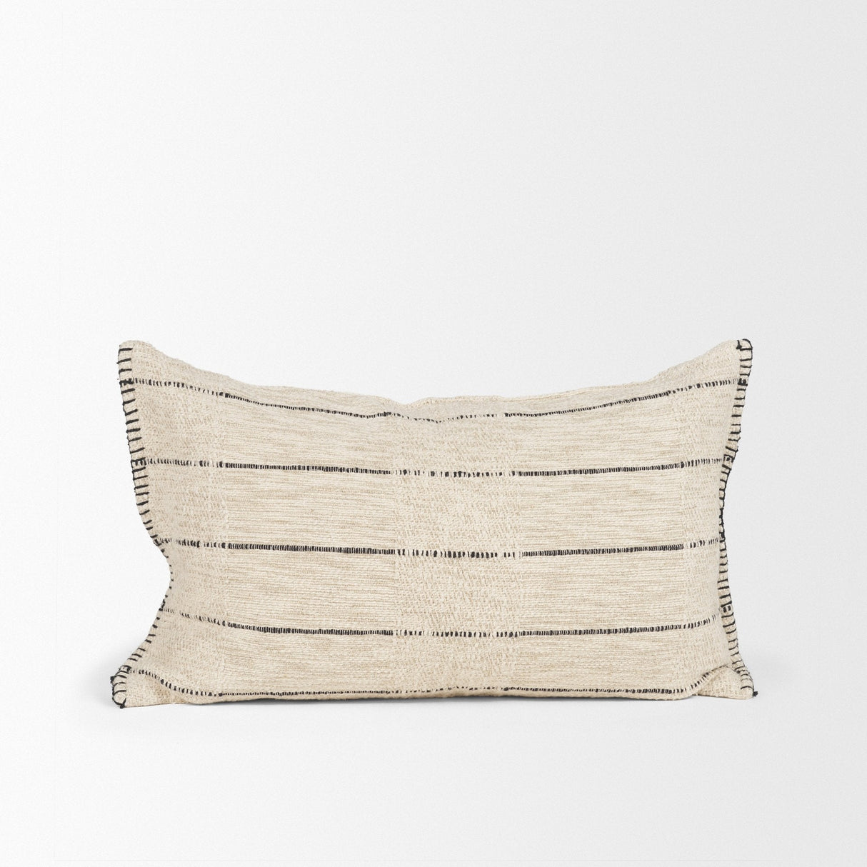 Lyle 13x21 Square Oatmeal w/ Black Stripes Decorative Pillow Cover by Mercana at Eve Furniture