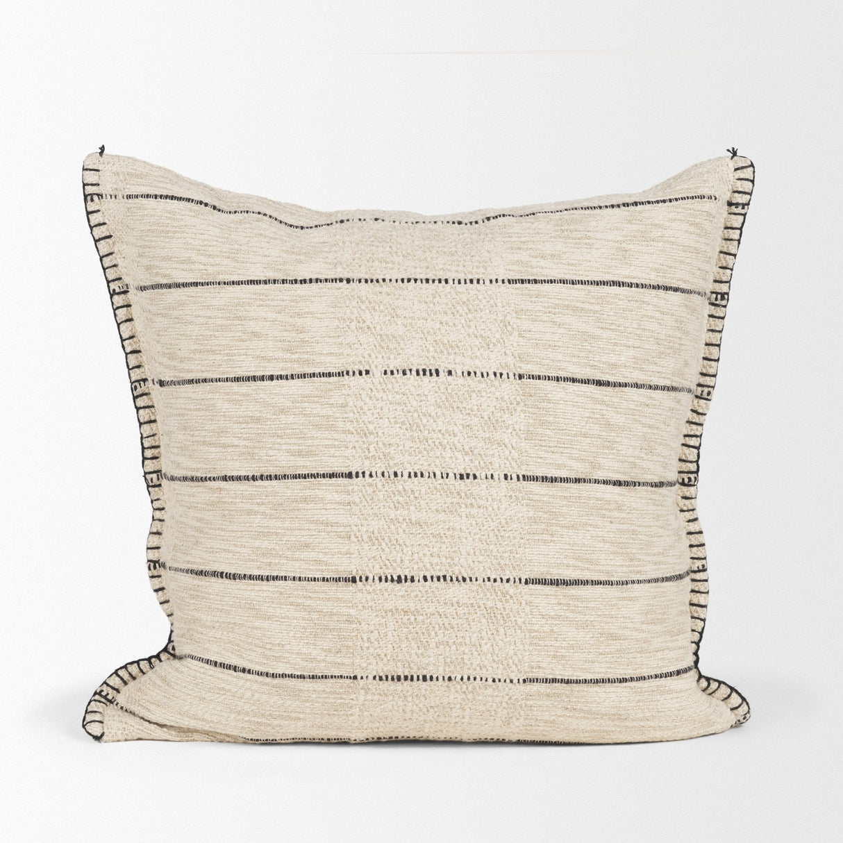 Lyle Square Oatmeal w/ Black Stripes Decorative Pillow Cover by Mercana at Eve Furniture