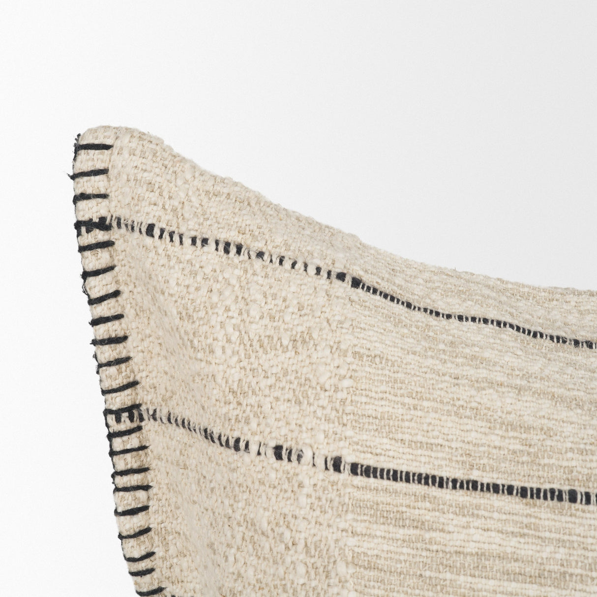 Lyle 13x21 Square Oatmeal w/ Black Stripes Decorative Pillow Cover by Mercana at Eve Furniture