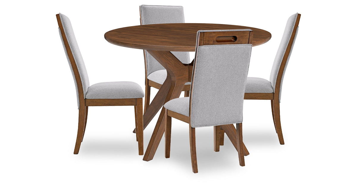 Lyncott Beige/Brown Dining Table and 4 Chairs by Ashley at Eve Furniture