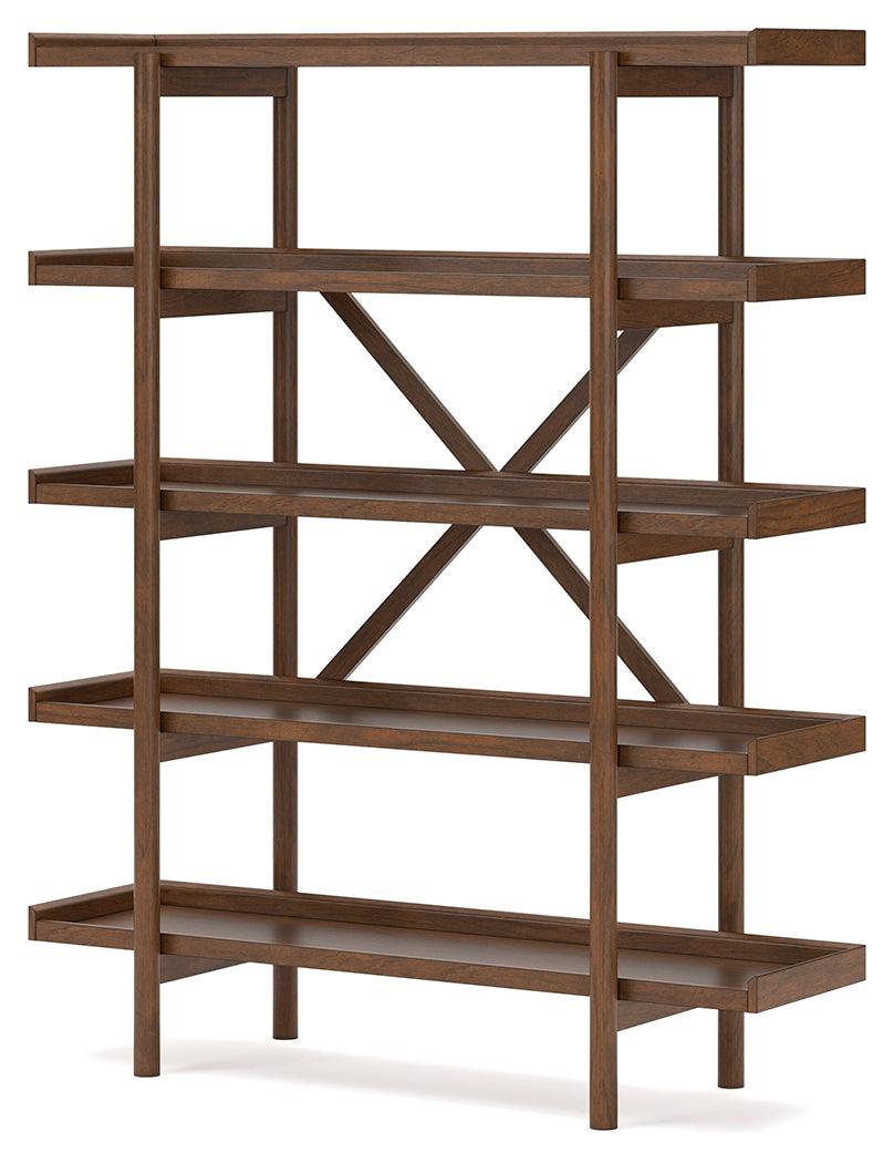 Lyncott Brown 70" Bookcase by Ashley at Eve Furniture