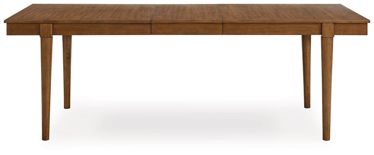 Lyncott Brown Dining Table and 4 Chairs and Bench by Ashley at Eve Furniture