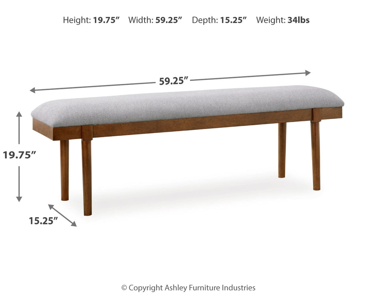 Lyncott Brown/Beige Extension Dining Room Set and Bench by Ashley at Eve Furniture