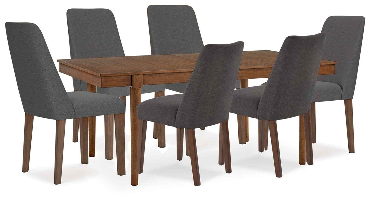 Lyncott Charcoal & Brown 92" Extendable Dining Room Set by Ashley at Eve Furniture