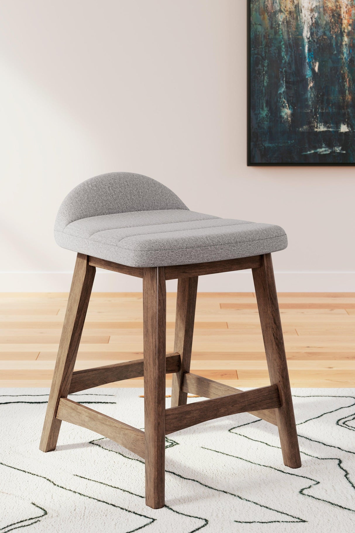 Lyncott Light Gray/Brown Counter Height Barstool, Set of 2 by Ashley at Eve Furniture