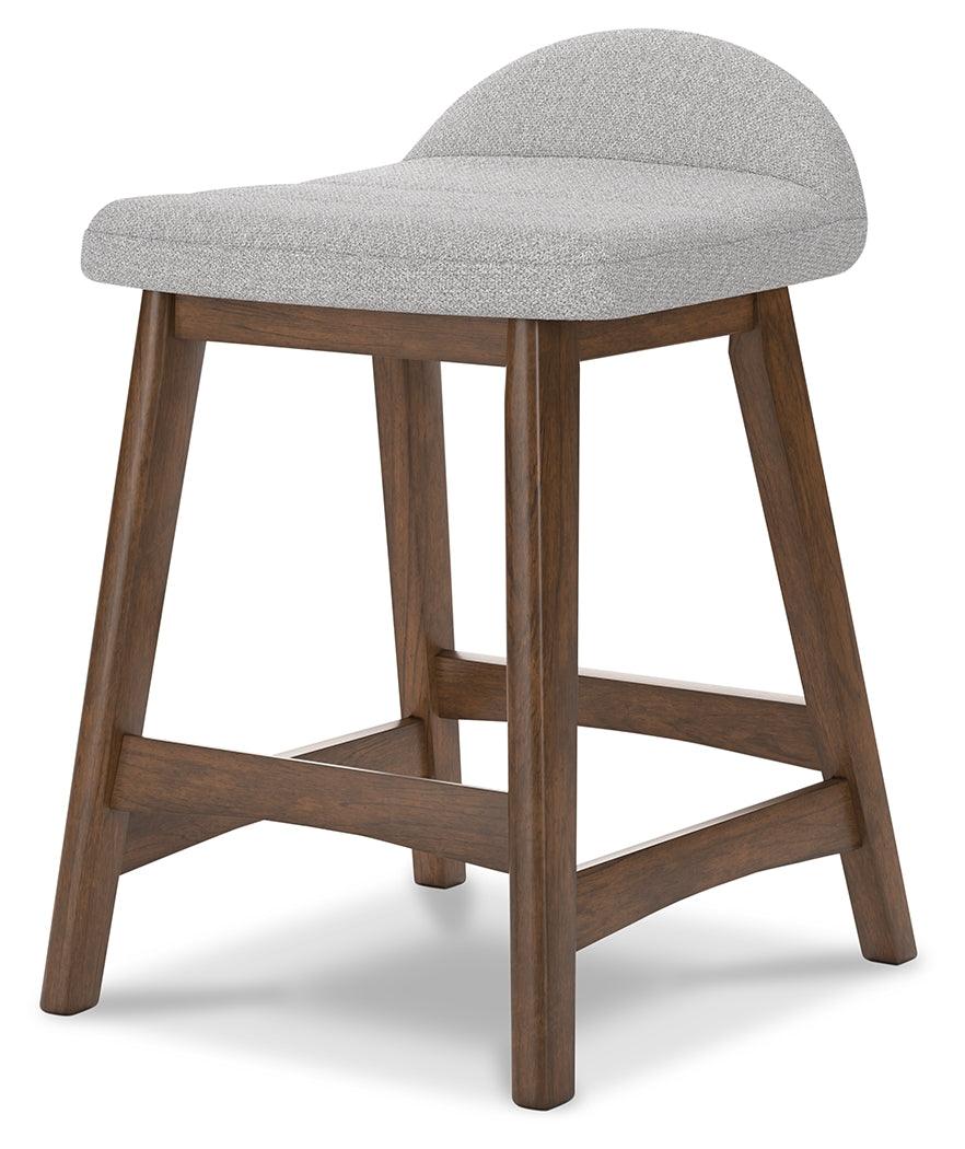 Lyncott Light Gray/Brown Counter Height Barstool, Set of 2 by Ashley at Eve Furniture