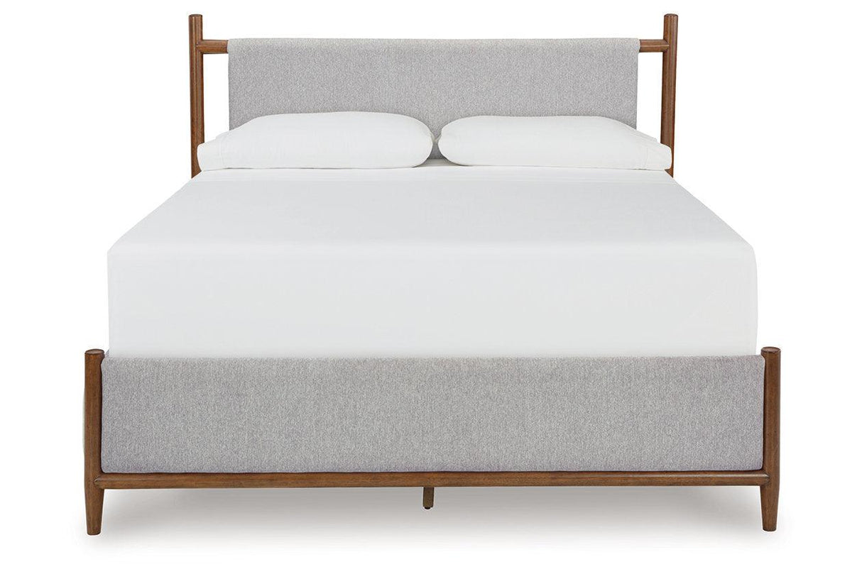 Lyncott Brown Queen Upholstered Panel Bed by Ashley at Eve Furniture