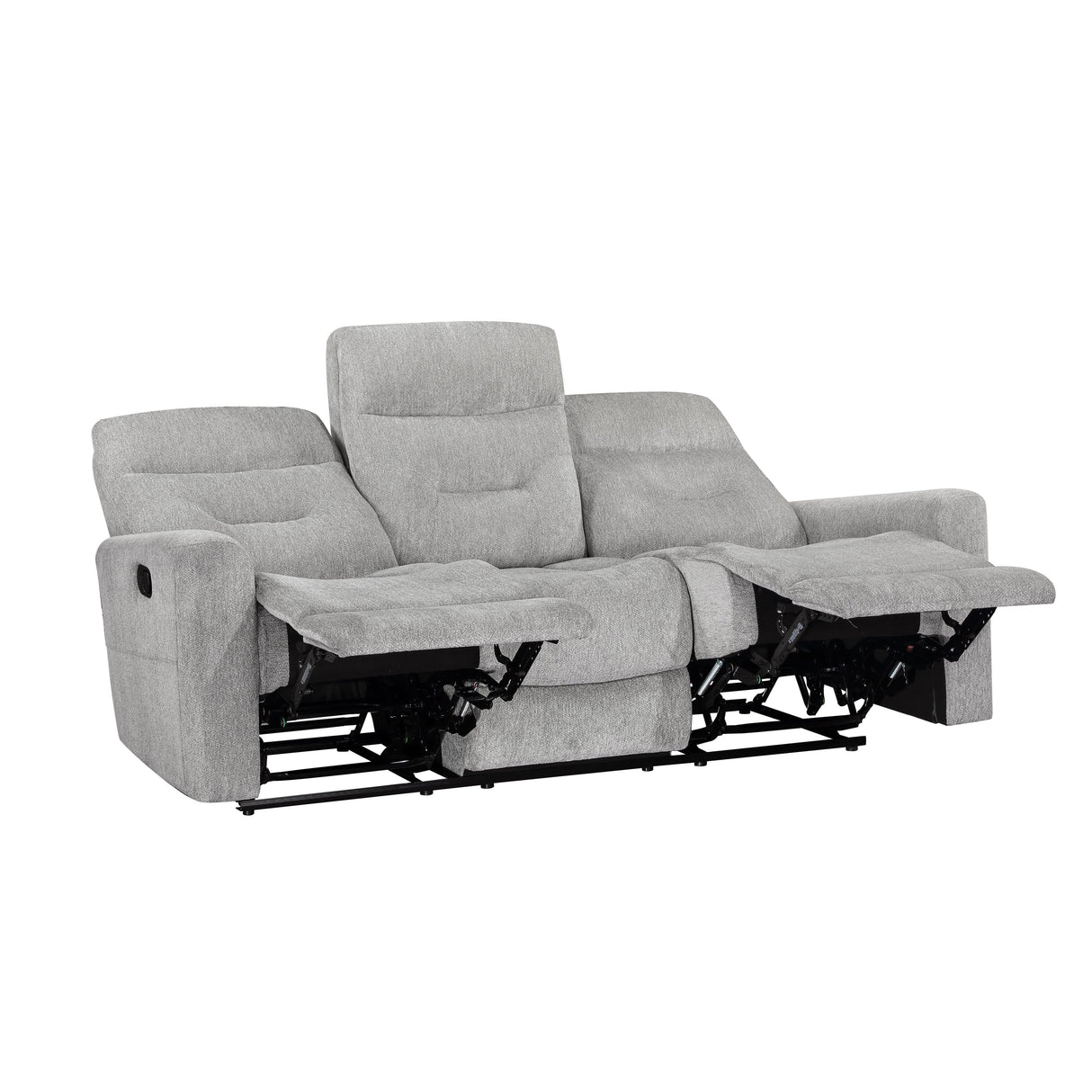 Lyndon Gray Double Reclining Sofa by Homelegance at Eve Furniture