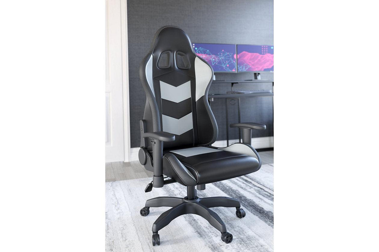 Lynxtyn Black/Gray Home Office Desk Chair by Ashley at Eve Furniture