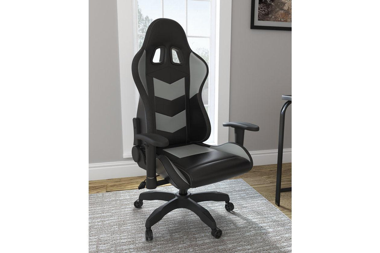 Lynxtyn Black/Gray Home Office Desk Chair by Ashley at Eve Furniture