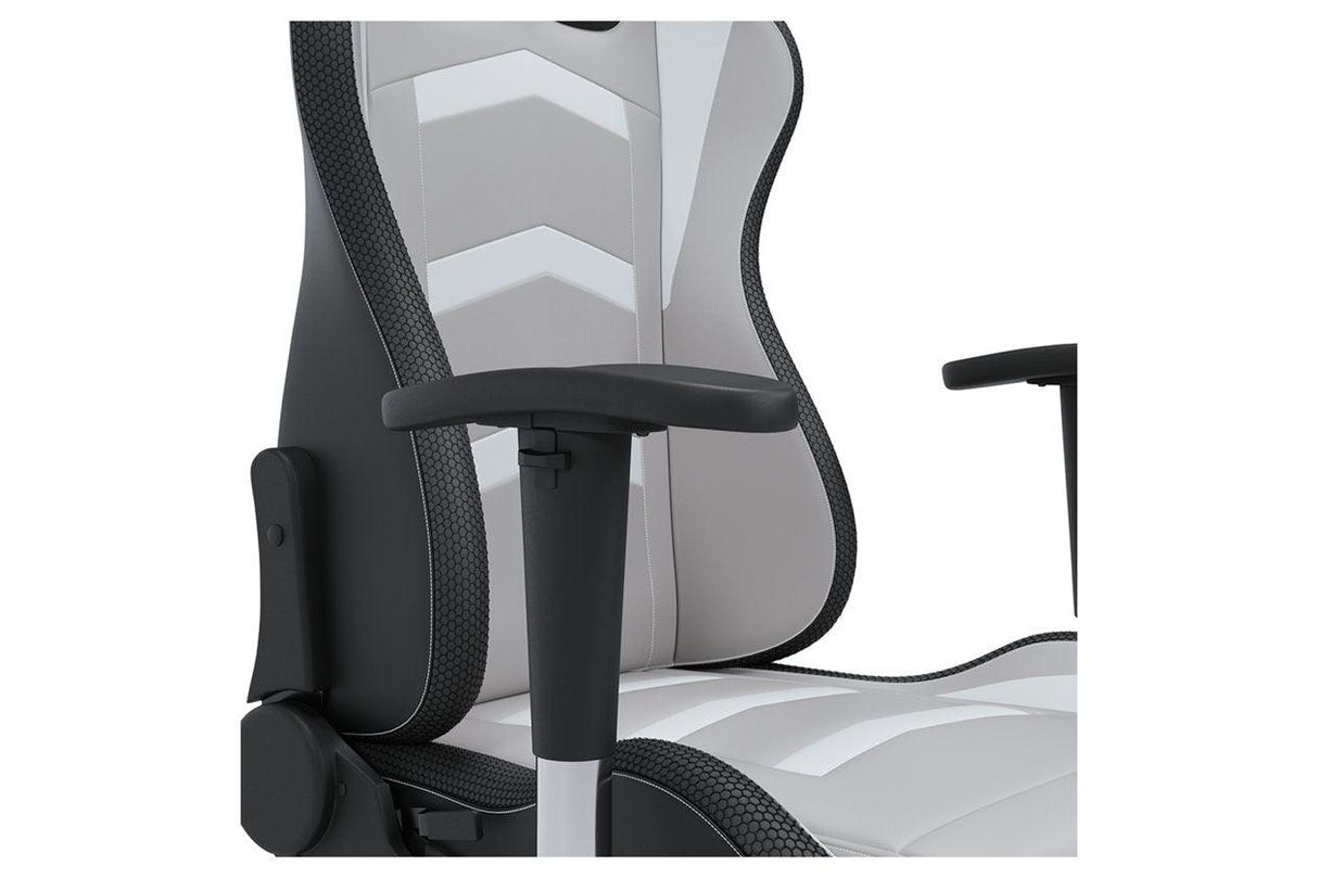 Lynxtyn White/Gray Home Office Desk Chair by Ashley at Eve Furniture