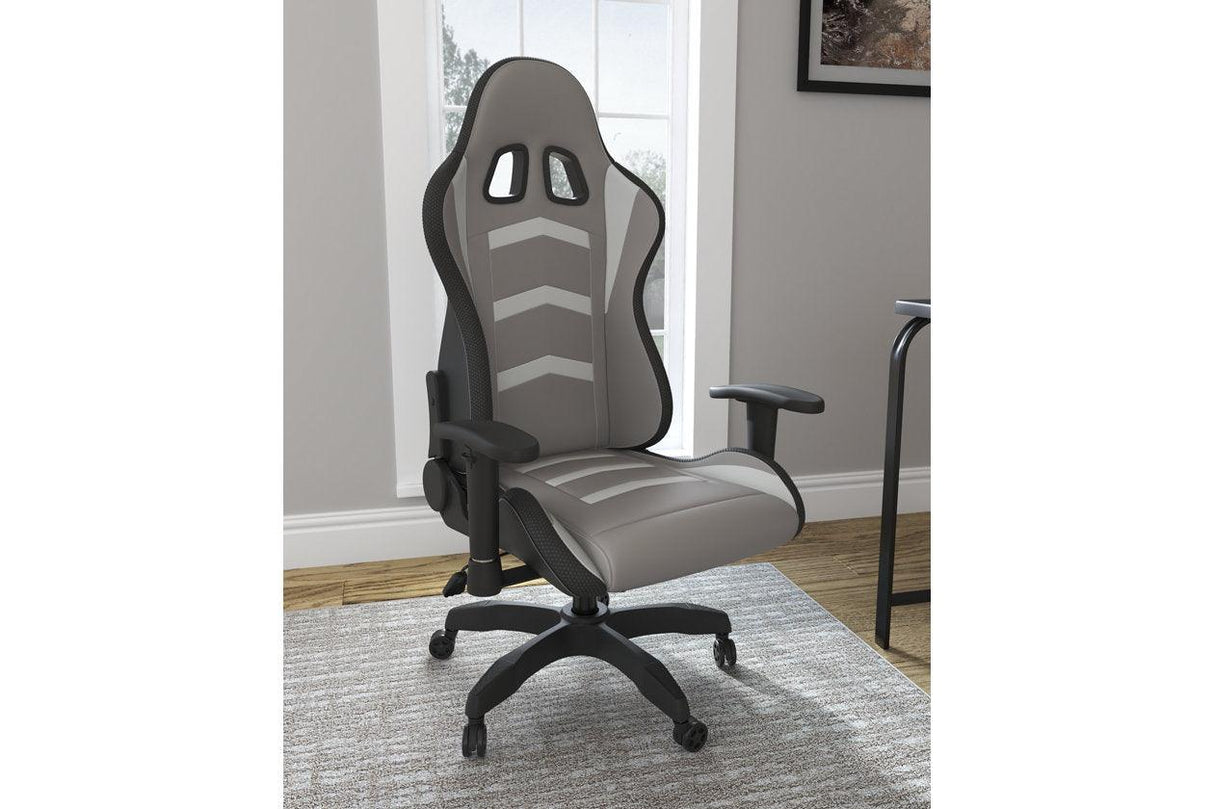 Lynxtyn White/Gray Home Office Desk Chair by Ashley at Eve Furniture