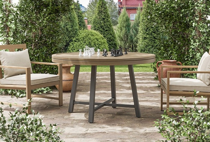 Lyon Black/Natural/Brown Game Table by Furniture of America at Eve Furniture