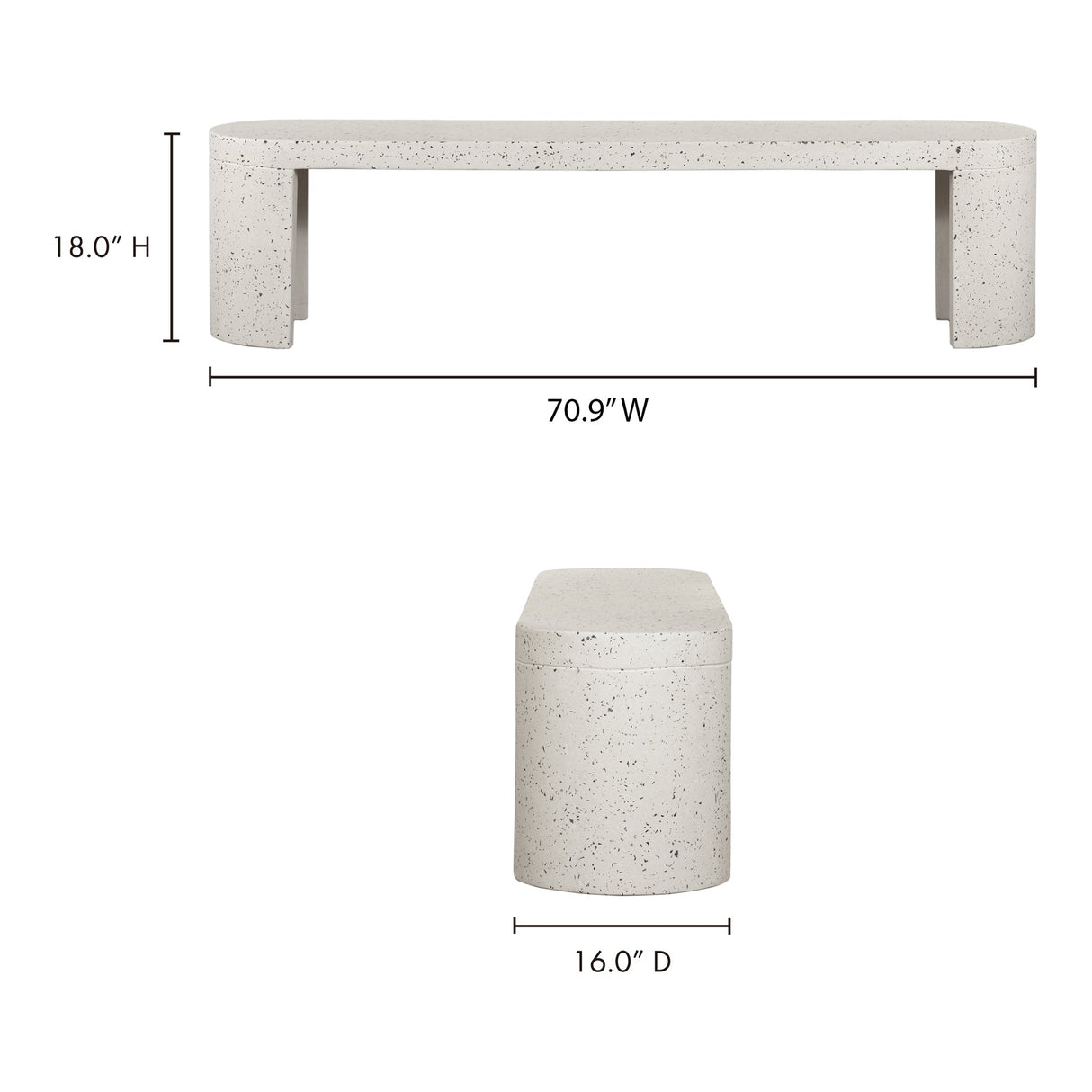 Lyon Light Grey Outdoor Bench by Moe's Home at Eve Furniture