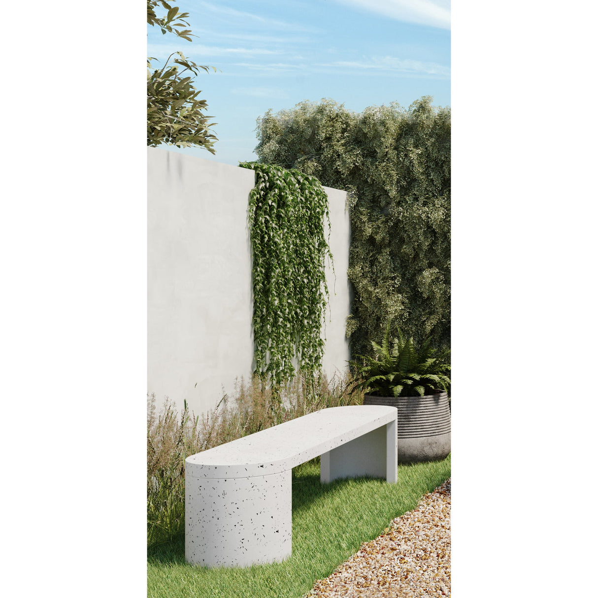 Lyon Light Grey Outdoor Bench by Moe's Home at Eve Furniture