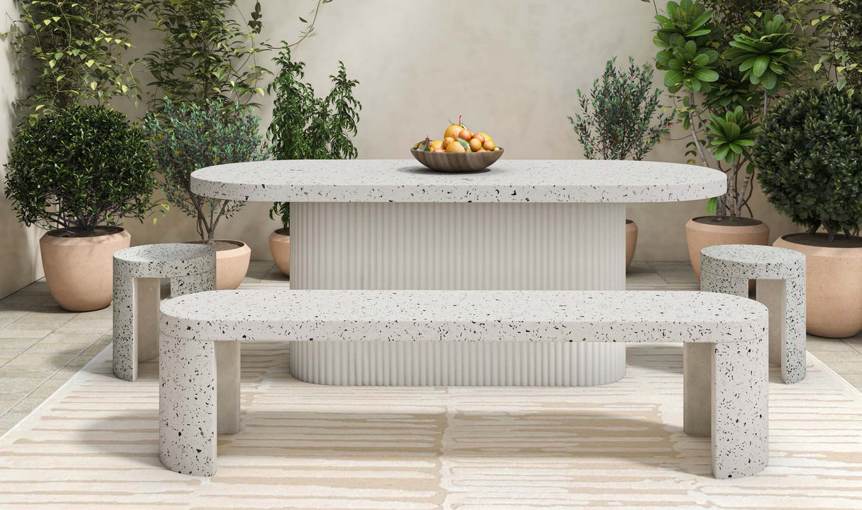 Lyon Outdoor Dining Table White Terrazzo by Moe's Home at Eve Furniture