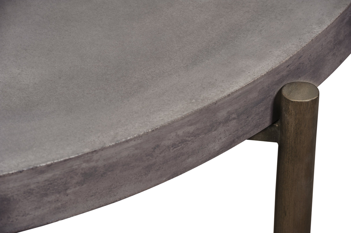 Lyon Round Natural Concrete and Metal Coffee Table by Modus Furniture at Eve Furniture