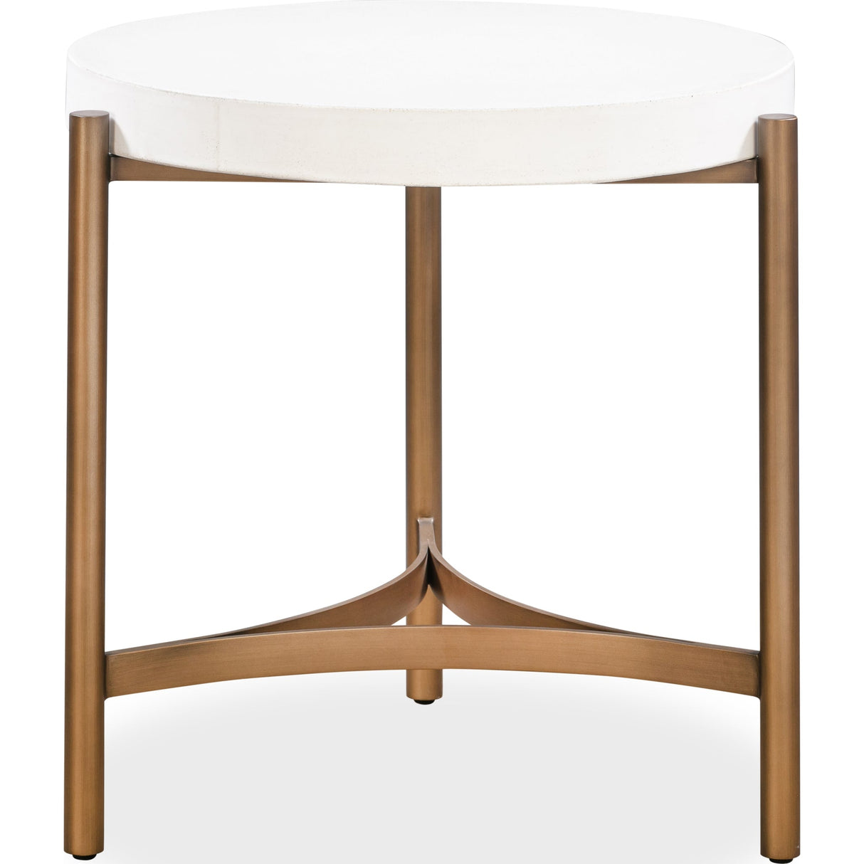 Lyon Round White Concrete and Metal Side Table by Modus Furniture at Eve Furniture