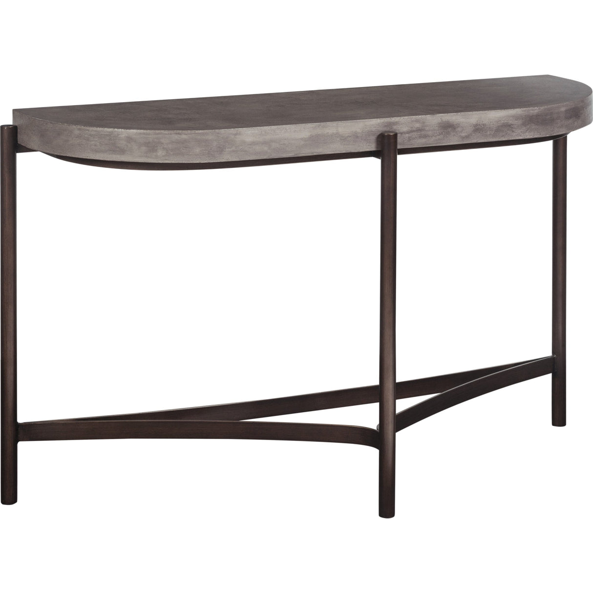 Lyon Semi-circular Natural Concrete and Metal Console Table by Modus Furniture at Eve Furniture