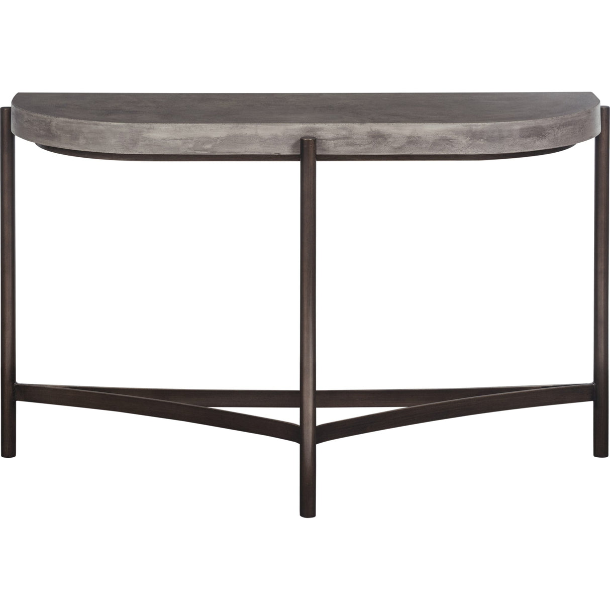 Lyon Semi-circular Natural Concrete and Metal Console Table by Modus Furniture at Eve Furniture
