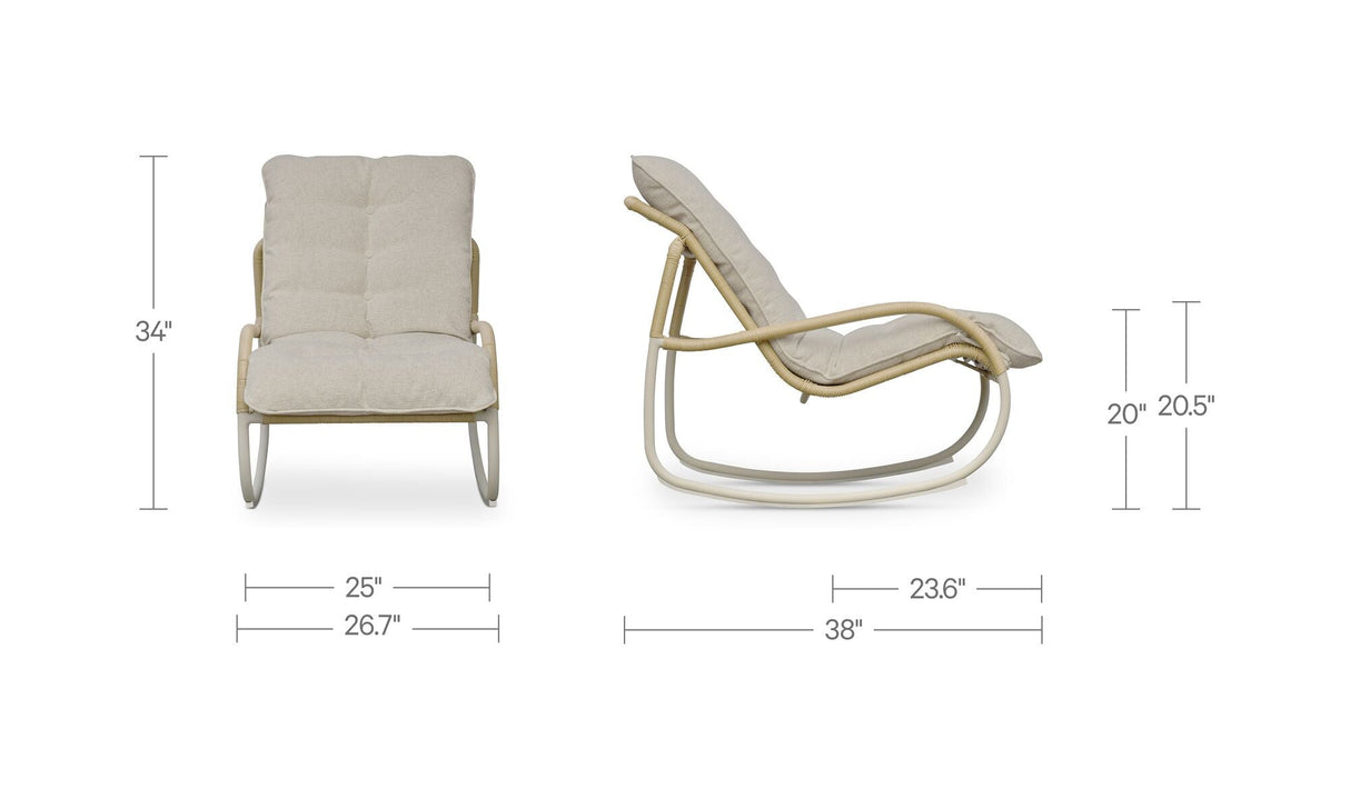 Lyra Outdoor Rocking Chair Beige by Moe's Home at Eve Furniture