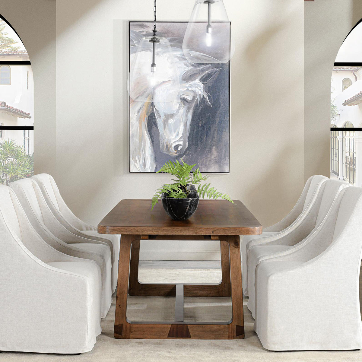 Lyra Smoke Brown Ext Dining Table by Classic Home at Eve Furniture