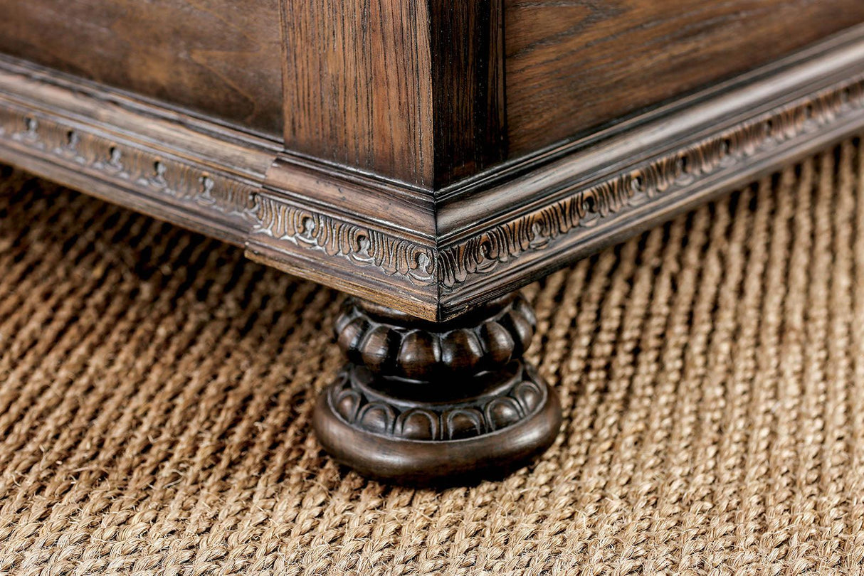 Lysandra Rustic Natural Tone/Beige Upholstered Queen Sleigh Bed by Furniture of America at Eve Furniture