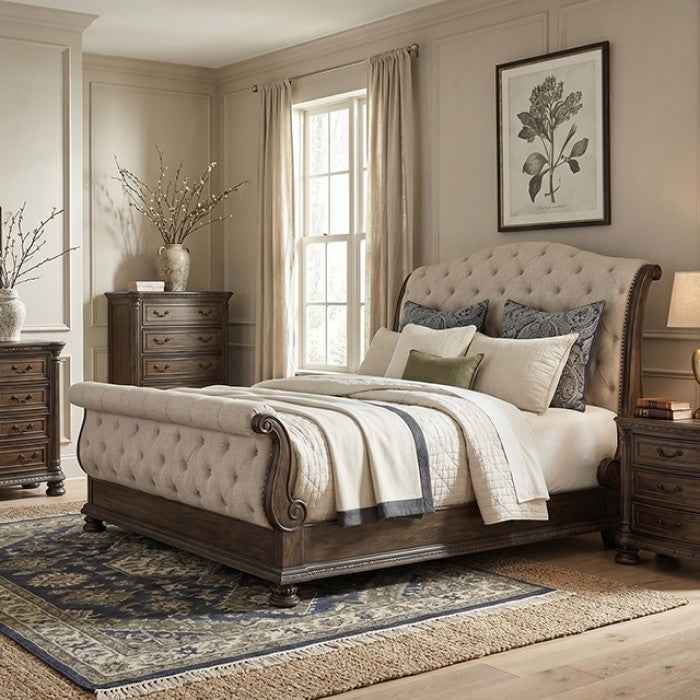 Lysandra Rustic Natural/Beige 4-Piece Queen Bedroom Set by Furniture of America at Eve Furniture