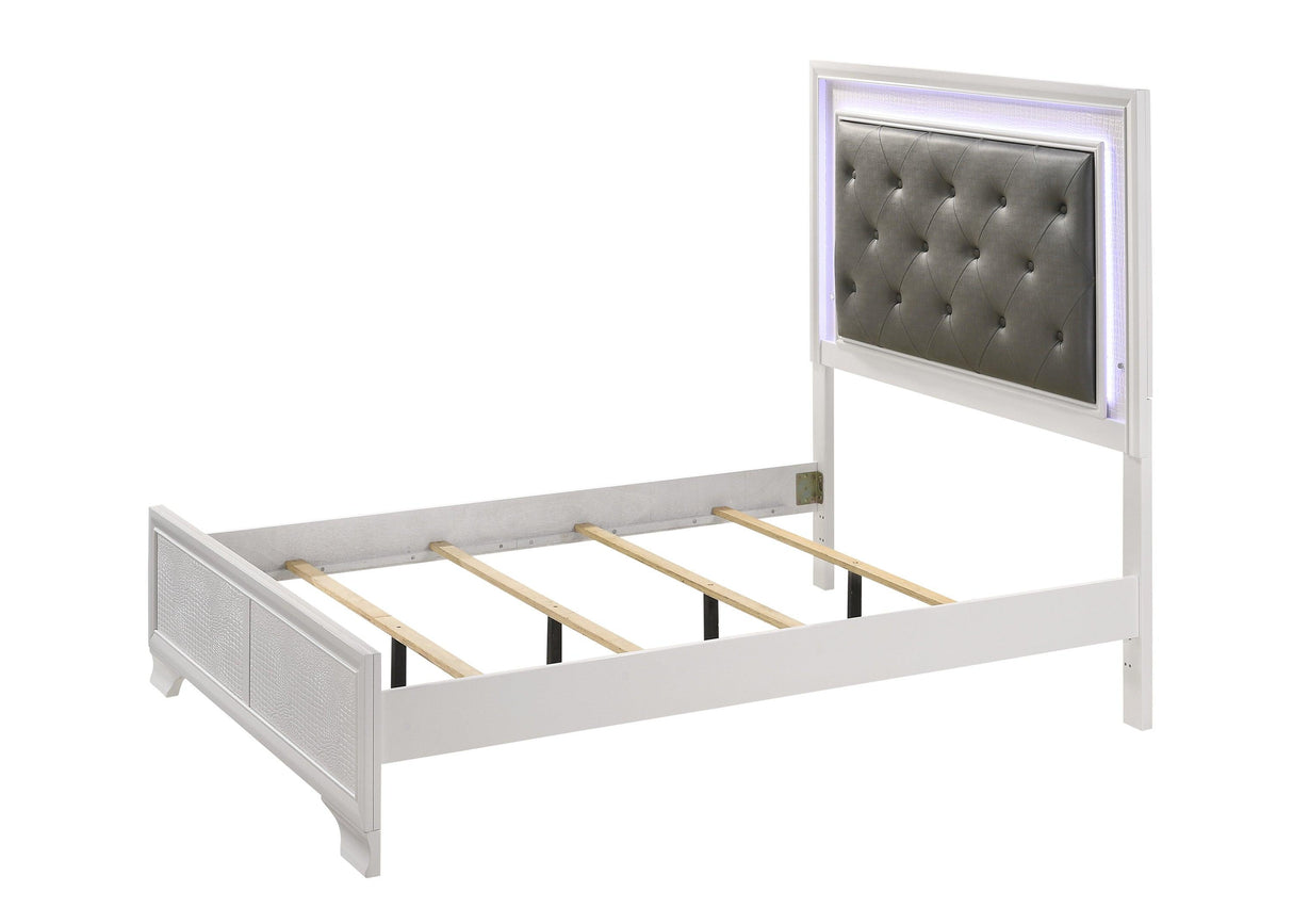 Lyssa Frost Full LED Upholstered Panel Bed by Crown Mark at Eve Furniture