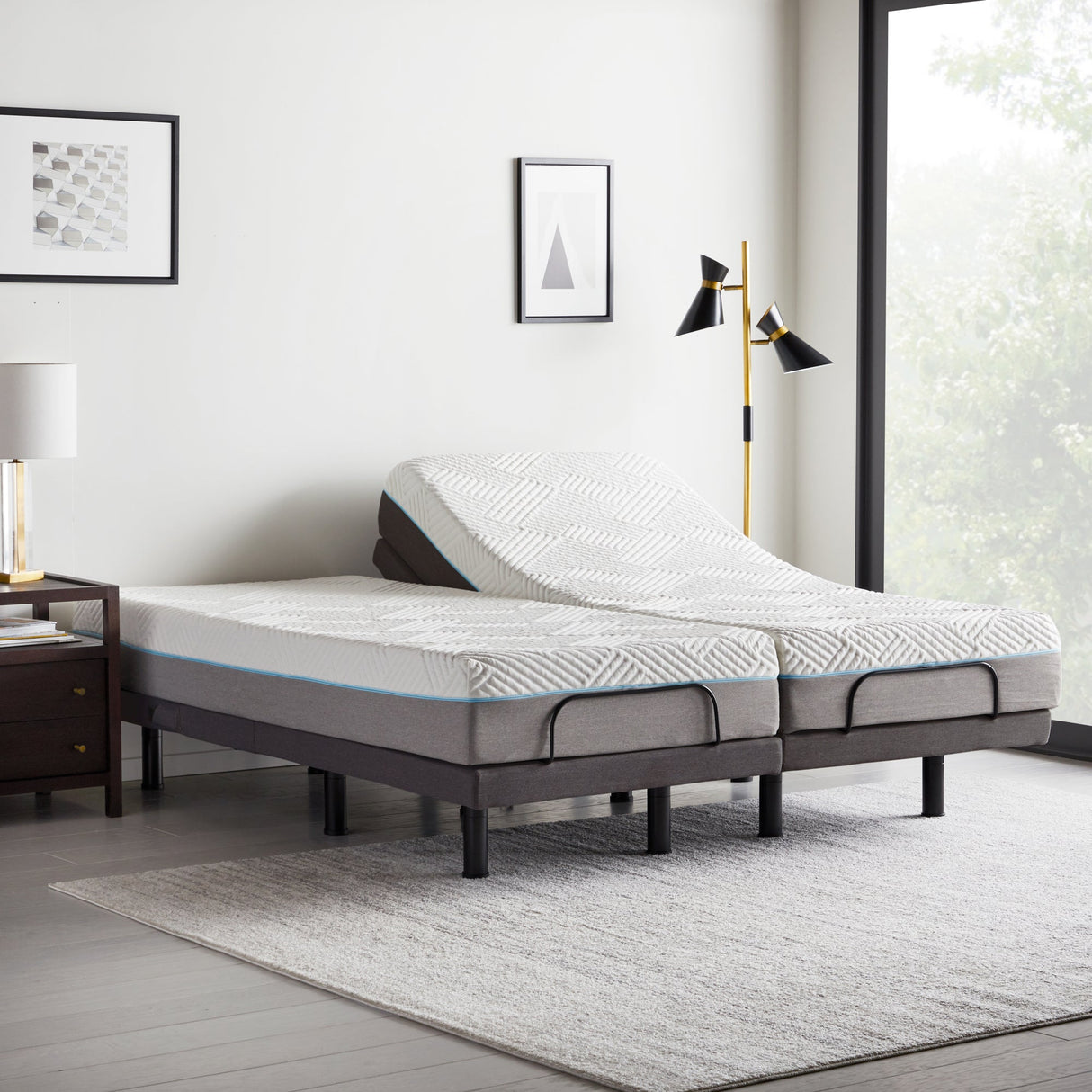 M555 Charcoal Queen Adjustable Base by Malouf at Eve Furniture