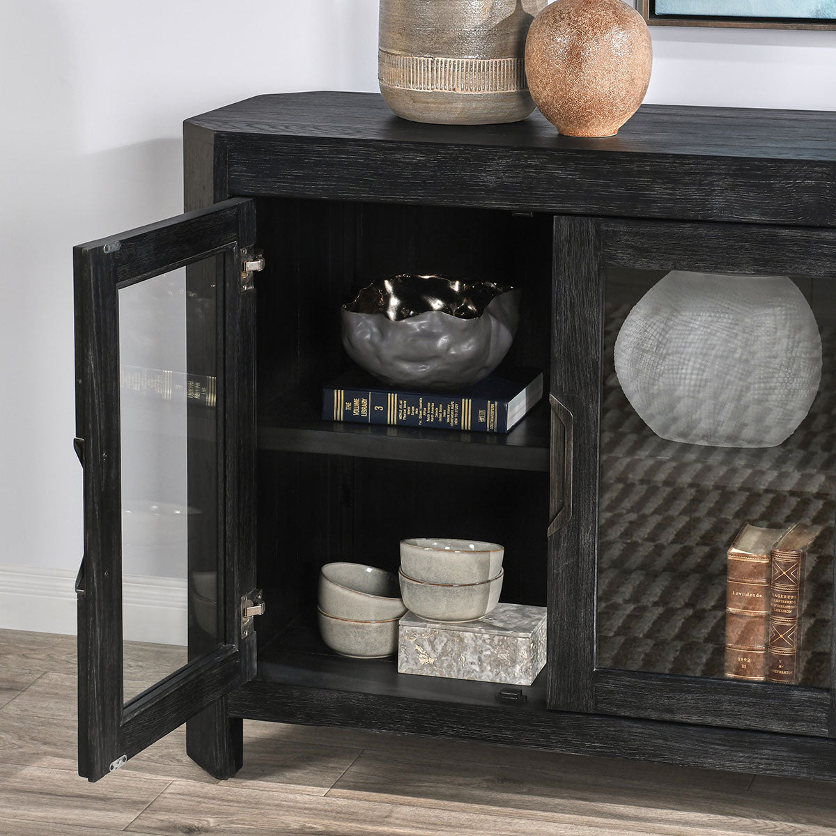 Macarthur Antique Black Cabinet by Classic Home at Eve Furniture