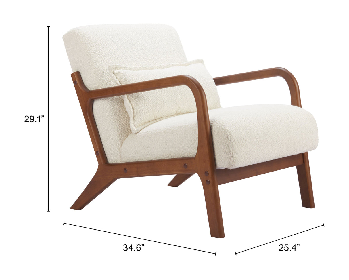 Macio Cream Accent Chair by Zuomod at Eve Furniture