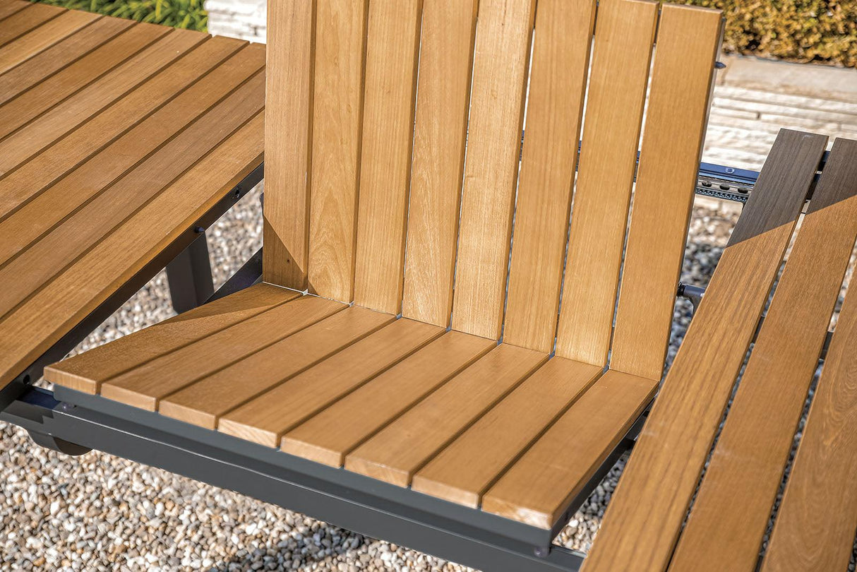 Mackay Gun Metal/Natural Patio Dining Table by Furniture of America at Eve Furniture