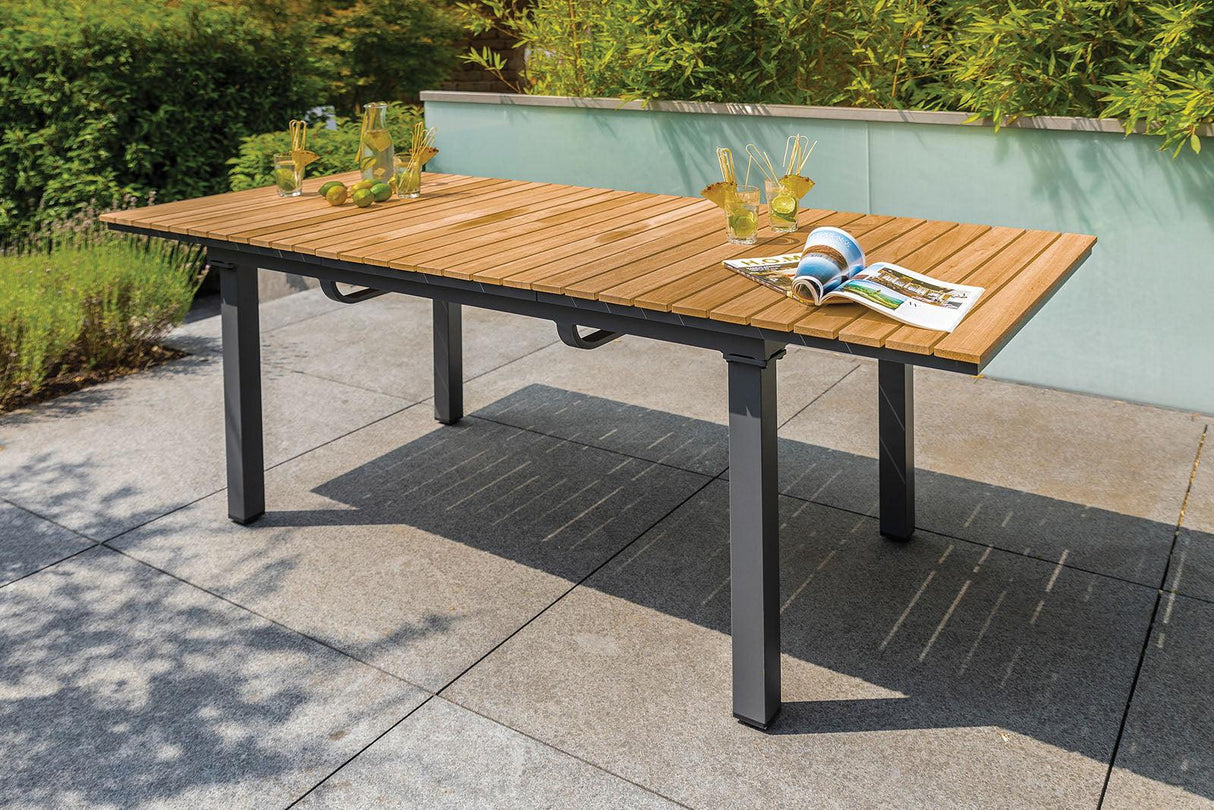 Mackay Gun Metal/Natural Patio Dining Table by Furniture of America at Eve Furniture